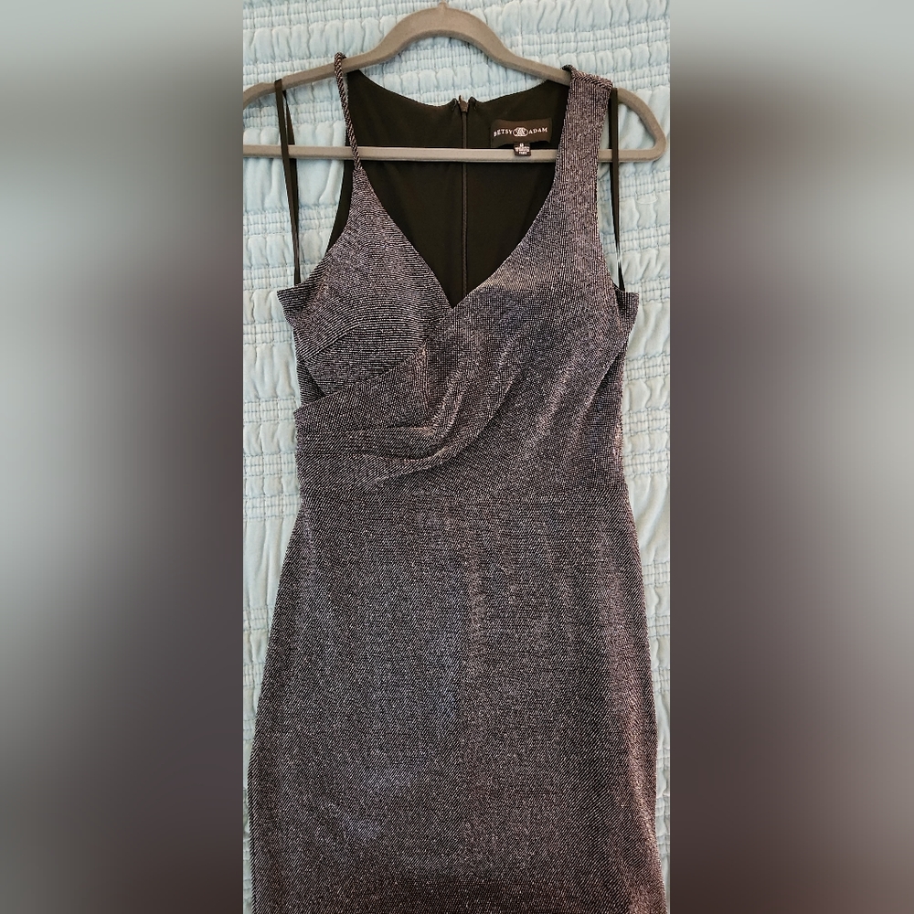 Betsy & Adams Black Metallic Gown Size 8 - Like New! - Picture 2 of 8